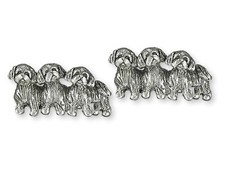 Shih Tzu Jewelry Sterling Silver Handmade Triple Shih Tzu Cufflinks  SZ2531X-CL
