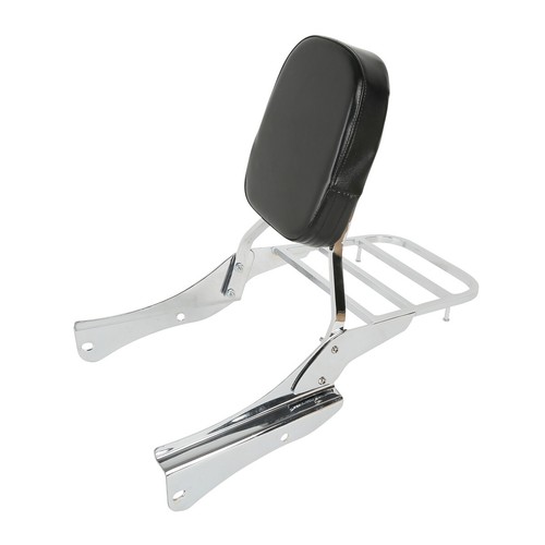 Chrome Backrest Sissy Bar Luggage Rack Fit For Honda 01-08 Shadow Spirit VT750DC - Picture 2 of 8