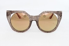 Guess Sunglasses Women's Round Fashion GF0325S 57G Brown Glitter 53mm NEW 