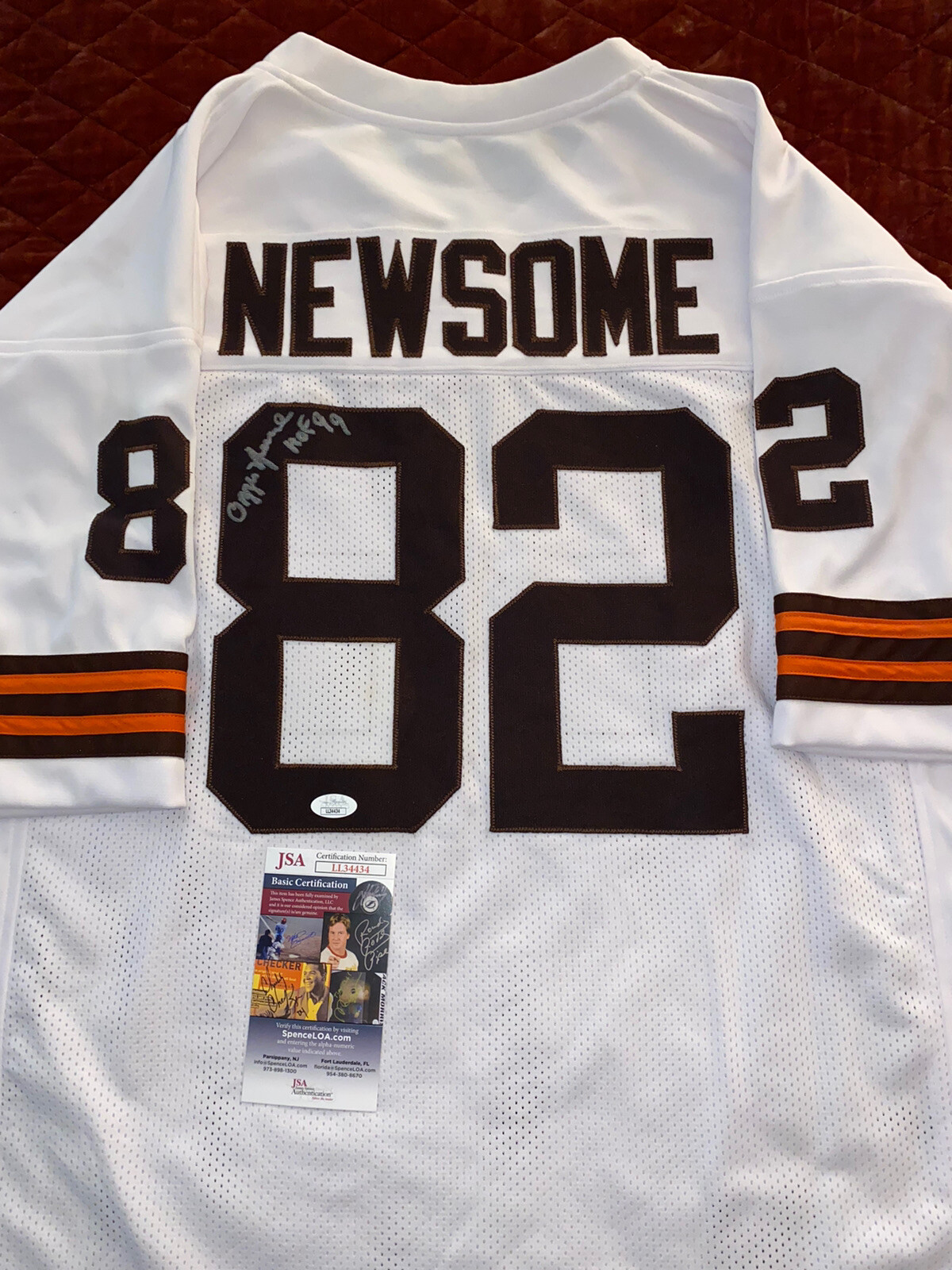 Ozzie Newsome Autographed Signed Cleveland Browns #82 On Field Style Jersey By JSA Certified 