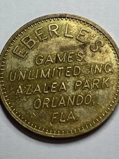 RARE EBERLE'S GAMES UNLIMITED INC. ARCADE TOKEN AZALEA PARK ORLANDO FLORIDA #e01
