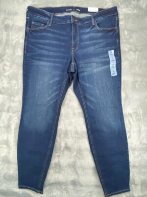 Old Navy Jeans Womens 20 Rockstar Super Skinny Mid Rise Blue NEW