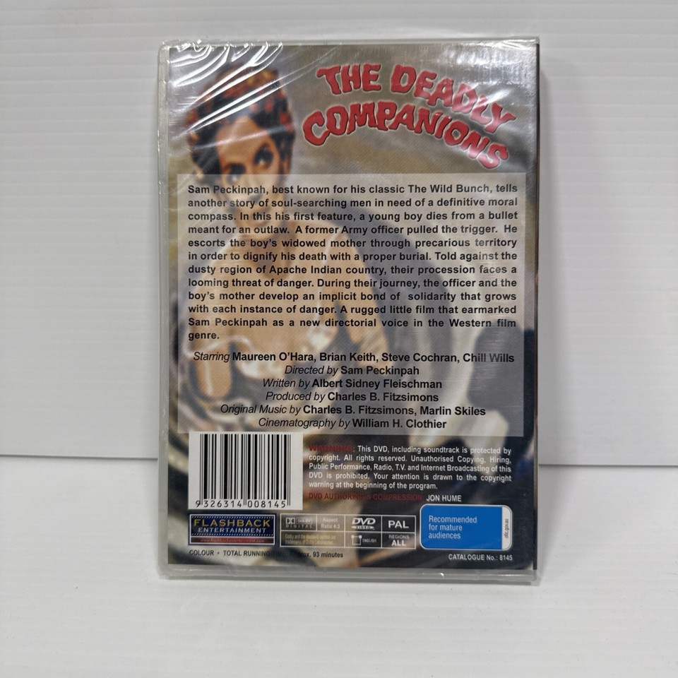 The Deadly Companions DVD 1961, Region 4 Free Postage 9330412000352