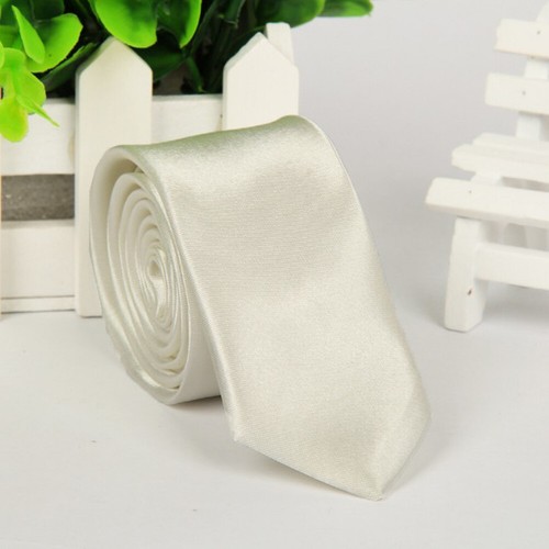 Cravate homme cravates unies satin couleur unie mince maigre fête intelligente mariage col fin - Photo 30/49