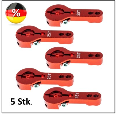 5 X RC Servoarm Servohorn Crank 25T Servohebel Alu 25 Zähne CNC MKS Futuba Savöx