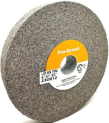 Pro-Graad Light Deburring Wheel - 6'' x 1'' x 1'' 8S Fine Grit - Silicon Carbide...