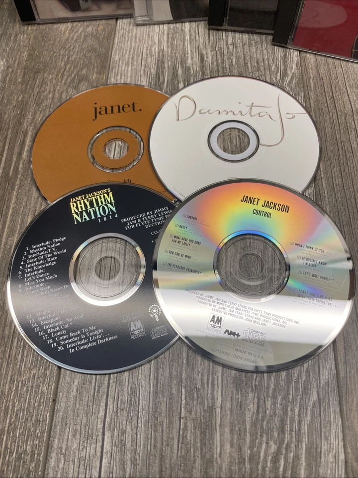 Janet Jackson CD Lot Of 4 Rhythm Nation, Control, Damita Jo, Janet CD Lot Of 4 Foto 2 de 4