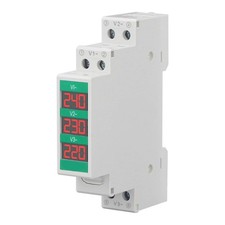 Din Rail Mount 3 Phase AC Voltmeter Voltage Meter Electric Power Meter 60 450...