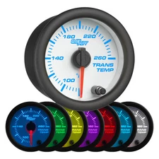 52mm GlowShift White Face Transmission Trans Temp Gauge w. 7 Color LED Display
