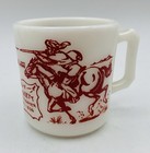 Vtg  1950 Hazel Atlas Davy Crockett Indian Fighter Milk Glass Cup Children’s — photo 1