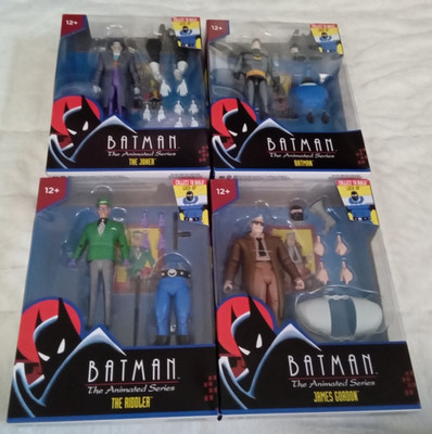 MCFARLANE BATMAN THE ANIMATED SERIES (4) FIGURE SET W/BAF LOCK-UP