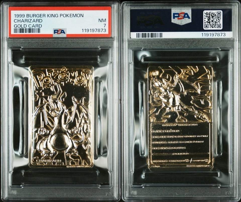 Charizard Pokemon Card Burger King 23K Gold Plated + COA Nintendo WOTC PSA 7 - Image 3 of 3
