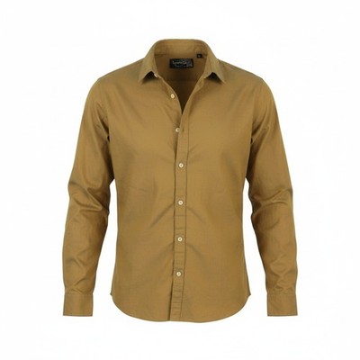 SCOTCH & SODA Herren Hemd M braun holografischer Effekt Knopfleiste Freizeit *
