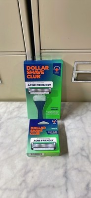 Dollar Shave Club Acne Friendly Razor Starter Kit 1 Razor 2 Blades + 4 refills