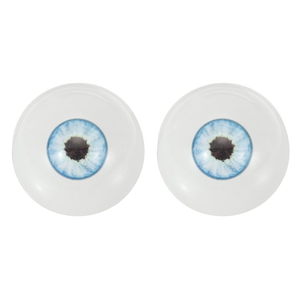 FüR 32Mm Puppenaugen, 1 Paar Realistische Acryl-Augen, Helles Eisblau-image