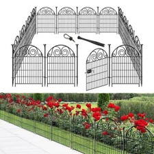 Tall Garden Fence Animal Barrier with Gate, 32 in H 16 Panels Garden Fences ...