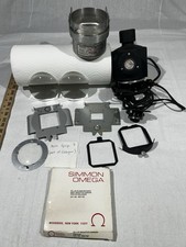 Simmon Omega B-22 Darkroom Photo Enlarger Parts Lot Lens Condenser Carrier As Is