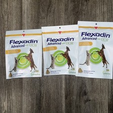  3 Vetoquinol Flexadin Advanced Soft Chews with UC-II 180 Count BRAND NEW