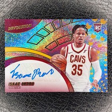 ISAAC OKORO SP RC Rookie Auto 2020-21 Revolution Basketball Card RA-IO CAVALIERS. rookie card picture