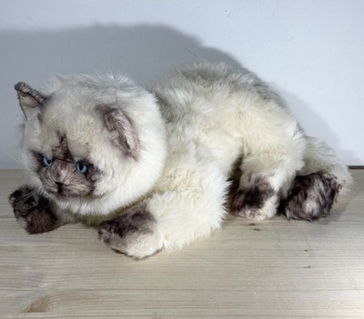 AUX Nations Realistic Laying Siamese Cat Stuffed Animal Plush France RARE NWT