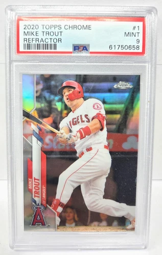 2020 Topps Chrome REFRACTOR MIKE TROUT Baseball Card PSA 9 MINT