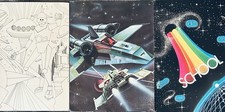 VTG Mead Folders Galaxy Aliens Robots  UFO Space Ships Sci-Fi 3 Pc Lot