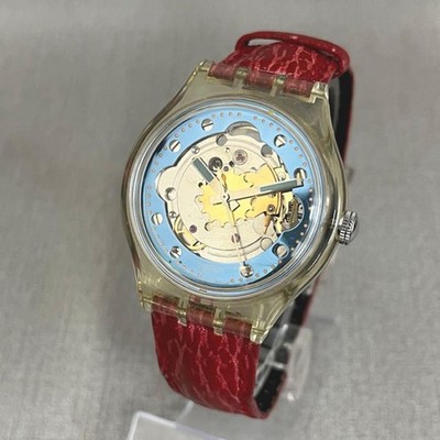 Swatch Automatik RED AHEAD Skeleton Watch Automatic 35cm Unisex Used