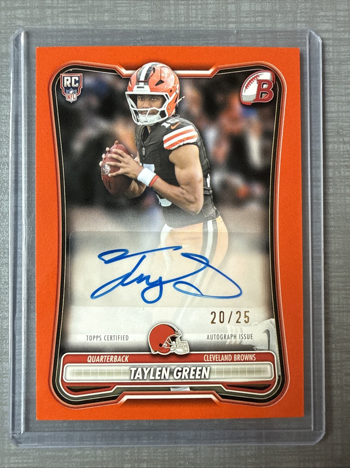 Taylen Green Rookie Orange Paper Auto /25 BPRA-TG - 2026 Bowman Football
