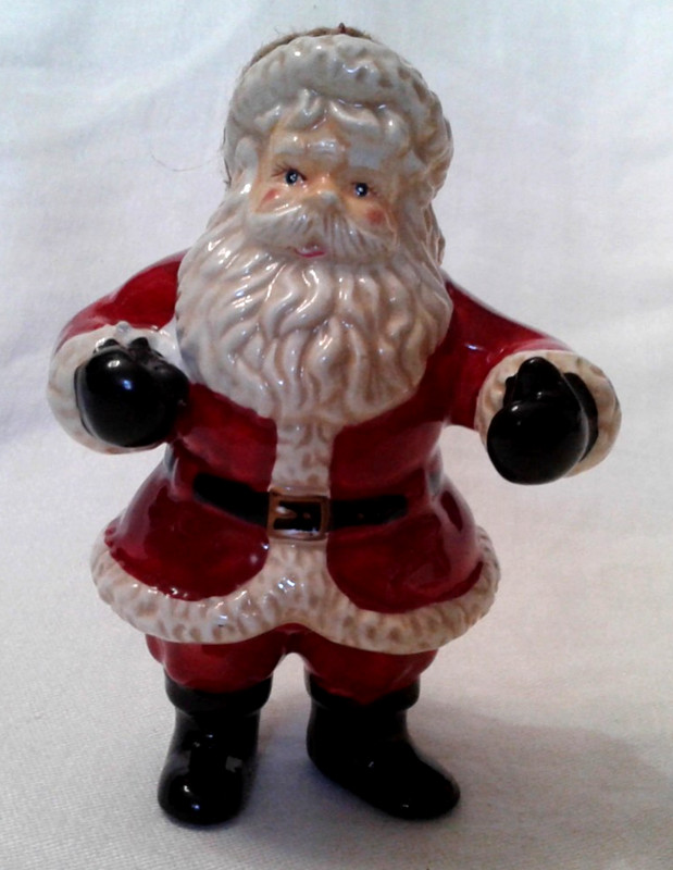 Vintage Ceramic Santa Ornament