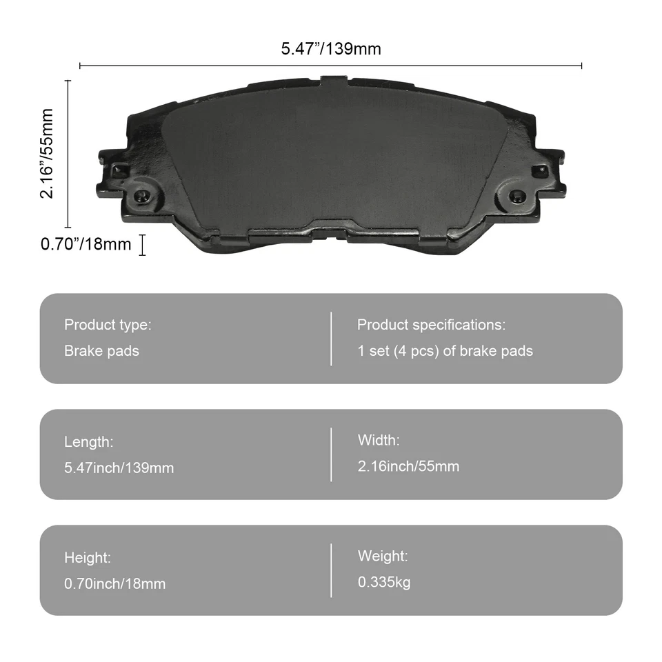For 2006-2015 2016 2018 Toyota Rav4 275mm Front & 281mm Rear Rotors Brake Pads - Image 3 of 4