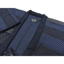 Japanese Kurume Hanten Jacket Padded Sashiko Kasuri Stripe One Size Navy Mens