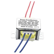 24V/10W AC/AC Power Transformer, Input 120V/60HZ Single-Phase Blue 24V/10W 1Pcs