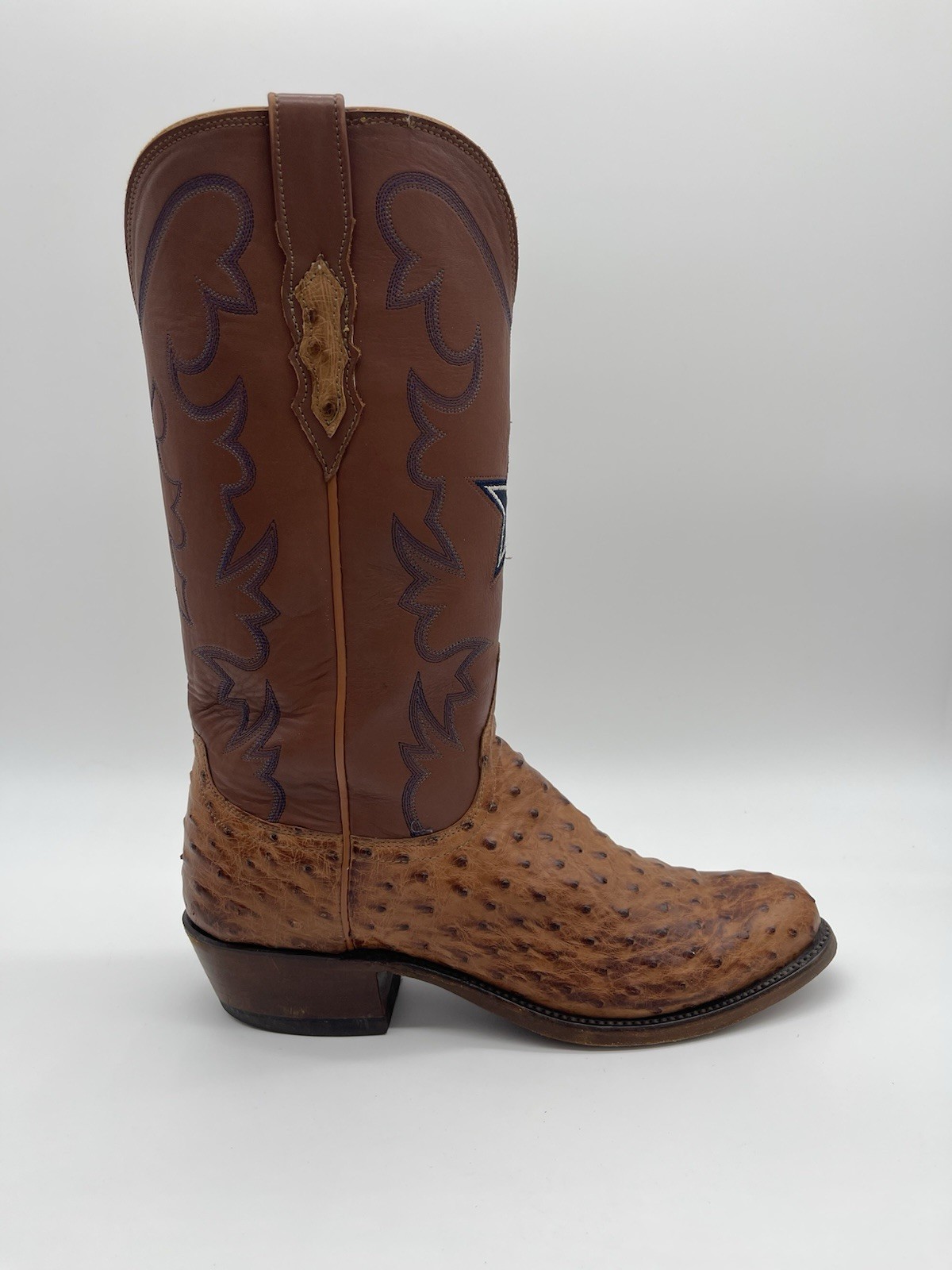 Lucchese X Dallas Cowboys Full Quill Ostrich Boots RARE Blue Star Leather 8.5D image 2
