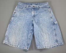 Vintage Lee Dungarees Light Wash Denim Jean Shorts 34  Carpenter