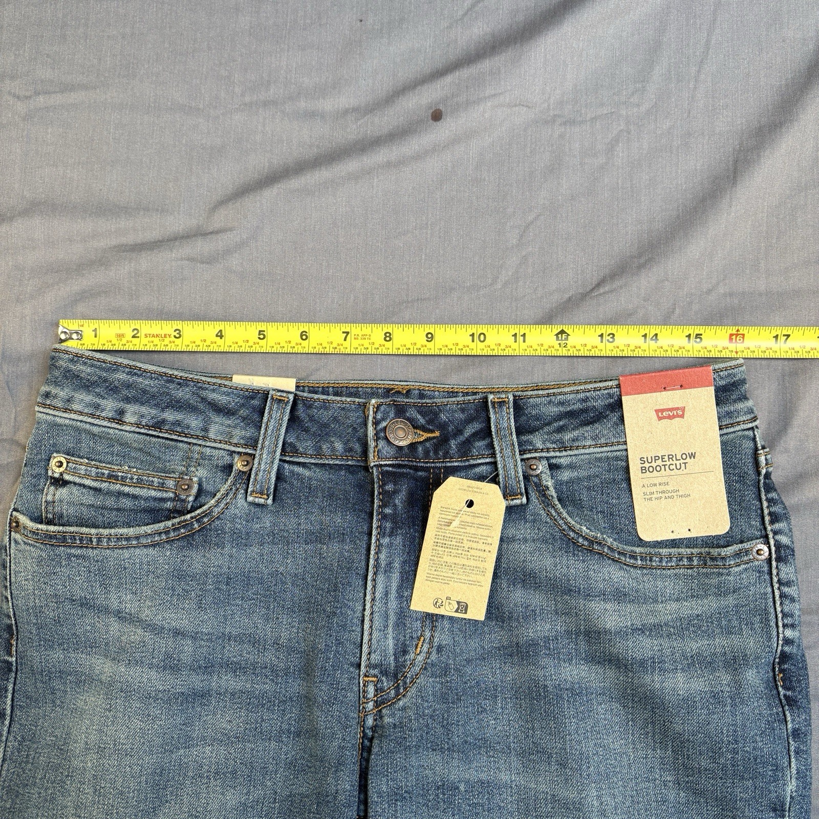 Levi Strauss Womens Superlow Boot Jeans Medium Wash Denim 30x32 Regular - NWT thumbnail 11