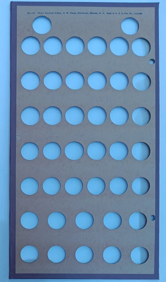 Wayte Raymond 1793-1857 Estados Unidos medio centavo 1864-1873 dos páginas de tablero de monedas de 2 c Foto 2 de 4