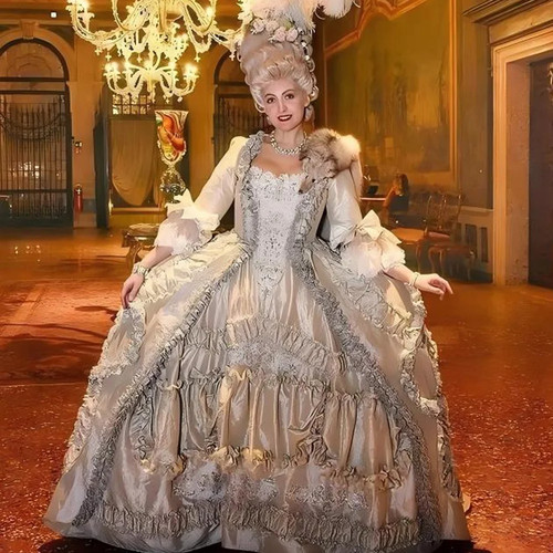 18th Robe A La Francaise Rococo Dress French Court Queen Marie Antoinette Gowns