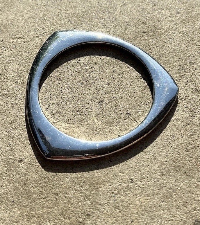 Vintage Rounded Bangle Square Geometric Shape Sil… - image 1