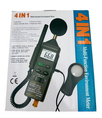 4 IN 1 MULTIFUNKTION UMGEBUNGSMESSGERÄT LICHT/TEMPERATUR/FEUCHTIGKEIT/SCHALLPEGELMESSERx1