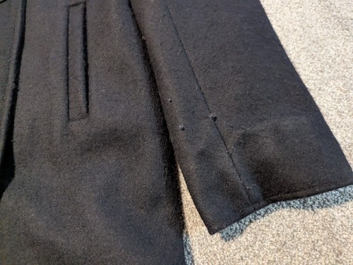 Rothco Jacket Mens 40 Medium Black Pea Coat Anchor Button Wool Blend Military - Picture 5 of 13
