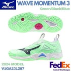 Mizuno Volleyball Shoes WAVE MOMENTUM 3 Green/Black/Blue V1GA2312 87 UNISEX NEW!