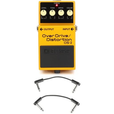Boss OS-2 Overdrive / Distortion Pedal with EBS Patch Cables