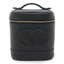 Chanel Caviar Vanity Bag Cosmetic Pouch Black