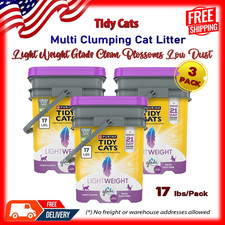 3 Pack Tidy Cats Glade Clean Blossoms Lightweight Clumping Cat Litter 17 lbs Bag