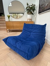 Ligne Roset Togo Fireside Chair – Infanta Blue Alcantara – Excellent Condition