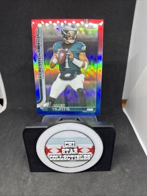2025 NFL Topps Chrome Red White & Blue Refractor Jalen Hurts #247 Eagles