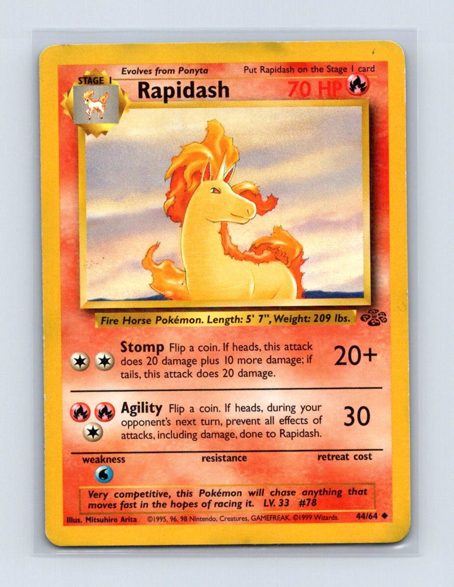 Rapidash 44/64 Uncommon Jungle Pokemon Unlimited Lightly Played