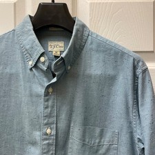J.Crew Oxford Shirt Men's Medium Slim Light Blue Marled Cotton