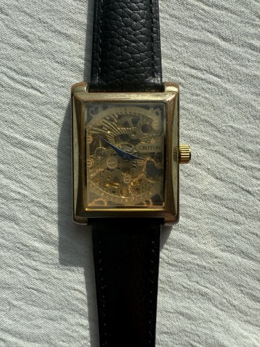 Croton Imperial Skeletal Automatic Tank Watch 3ATM