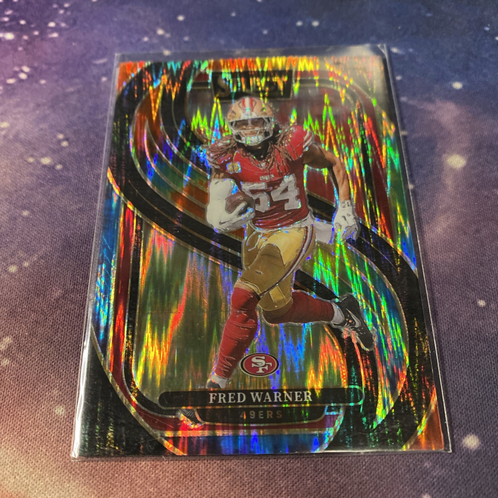 2024 Panini Select Premier Level Fred Warner #157 Tie-Dye Prizm /25 – 49ers